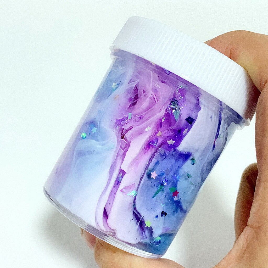 Zappeln Spielzeug verträumt Klar Schleim SchöNe Farbe Anti-betonen-Polymer Tonne Mischen Wolke Schleim freundlicher Linderung betonen Spielzeug