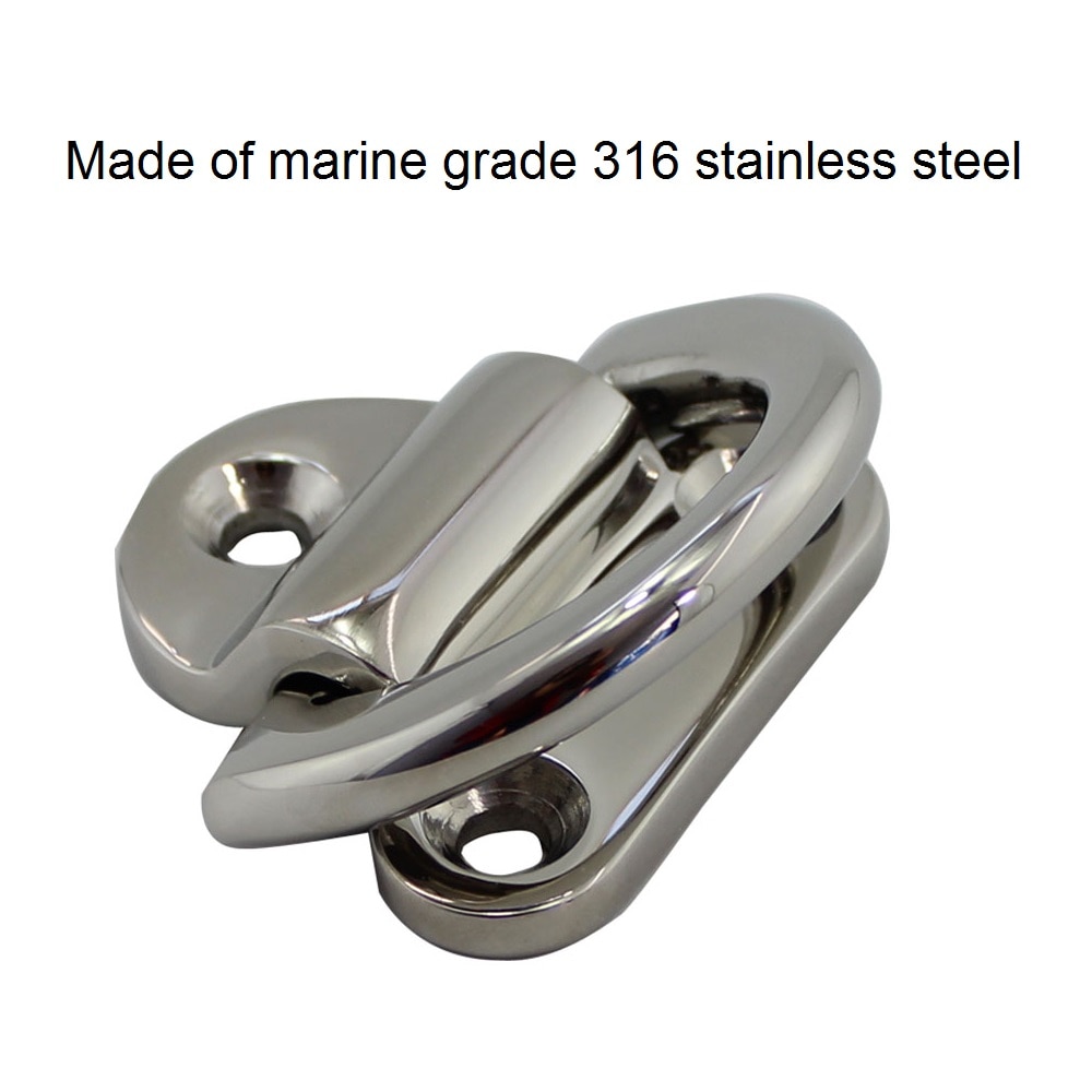 4PCS 316 Stainless Steel Folding Pad Eye Plate With Ring 6mm 8mm 10mm Heavy Duty Marine Hardware Folding Pad Eye