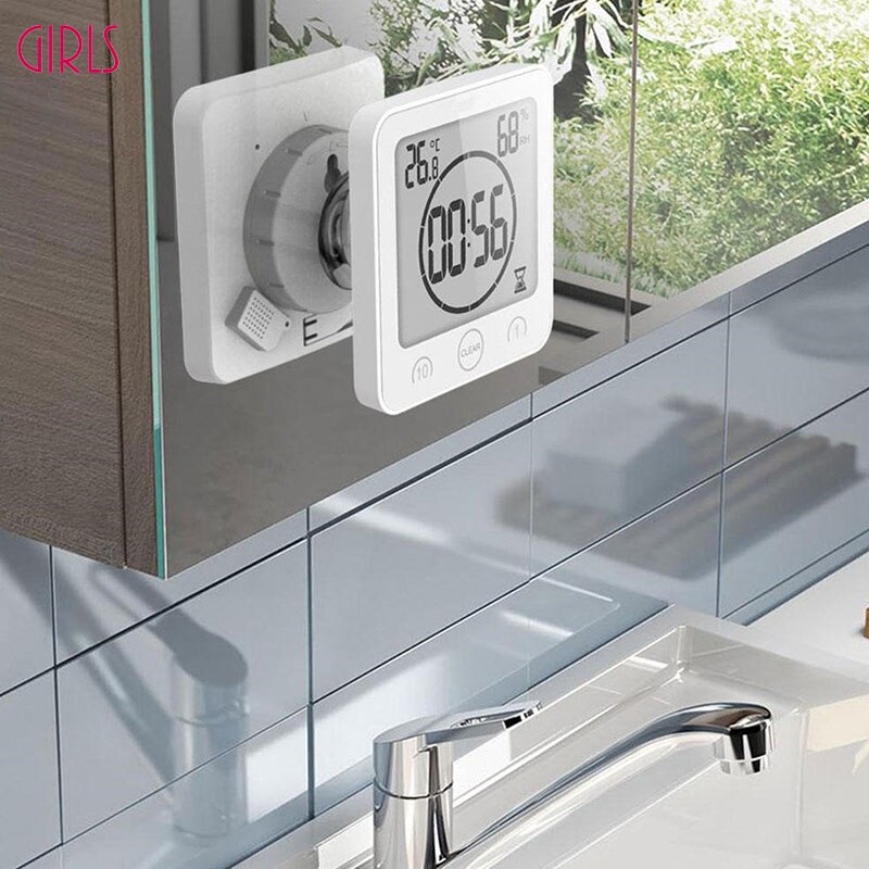 Horloge de douche numérique étanche LCD moderne, horloge de salle de bain, minuterie de température, horloge murale de douche, accessoires de décoration de maison