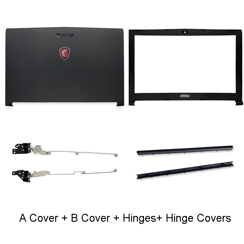 Laptop LCD Back Cover For MSI GP62 6QG GV62 GL62 6QF GP62MVR MS-16J9 GP62MVR GL62M Front Bezel Hinges Palmrest Bottom Case
