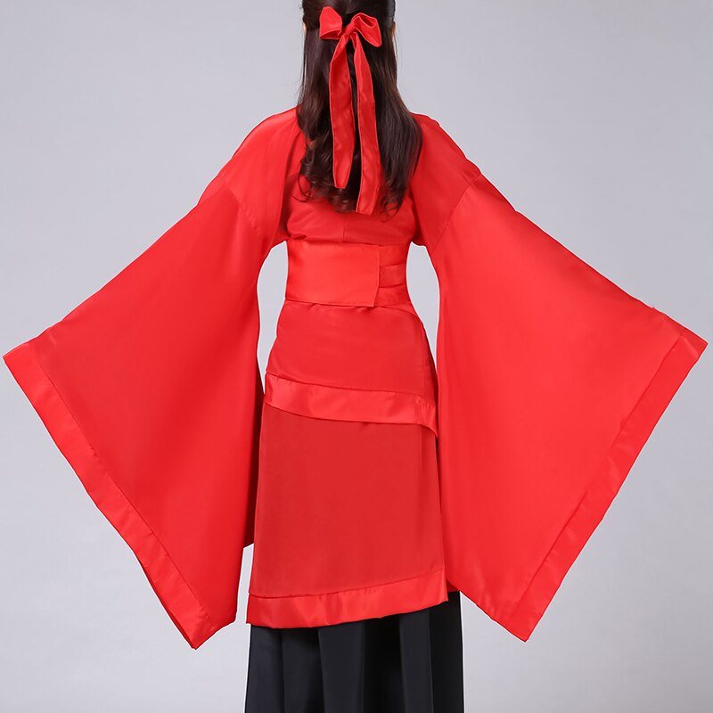 Disfraces de baile antiguo chino para mujer, traje Tang bordado de Hanfu étnico, escenario nacional, rojo y negro
