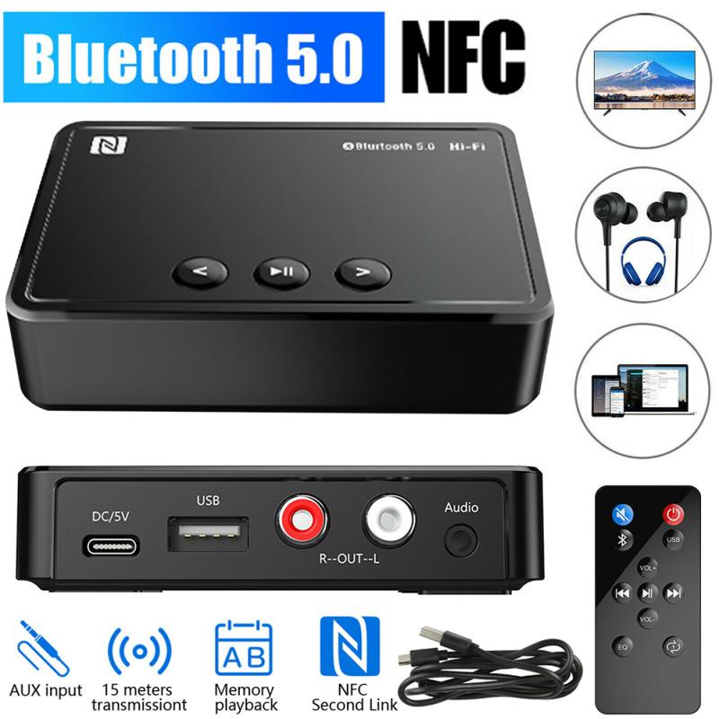 Car NFC Bluetooth-compatible Receiver APP Control With Tuning Headset Wireless 3.5m Car Audio Bluetooth-compatible Adapter: Default Title