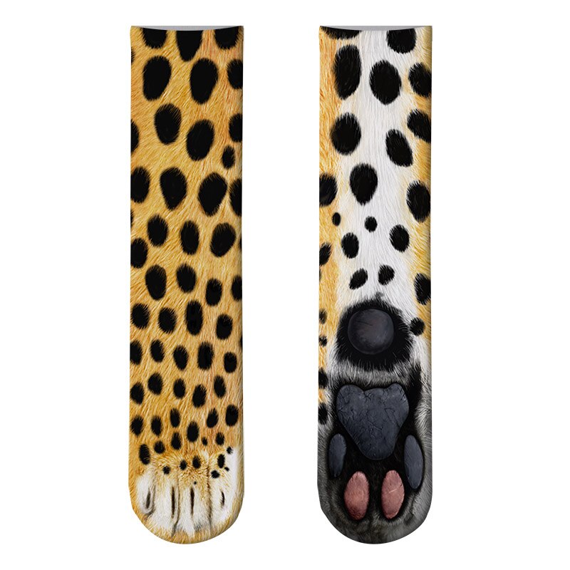 Dier Poot Crew Sokken Grappige Leopard Tijger Katoenen Sokken Voor Vrouwen Kawaii Voorraad Kat Hond Paard Zebra Varken Poot voor Party: 5