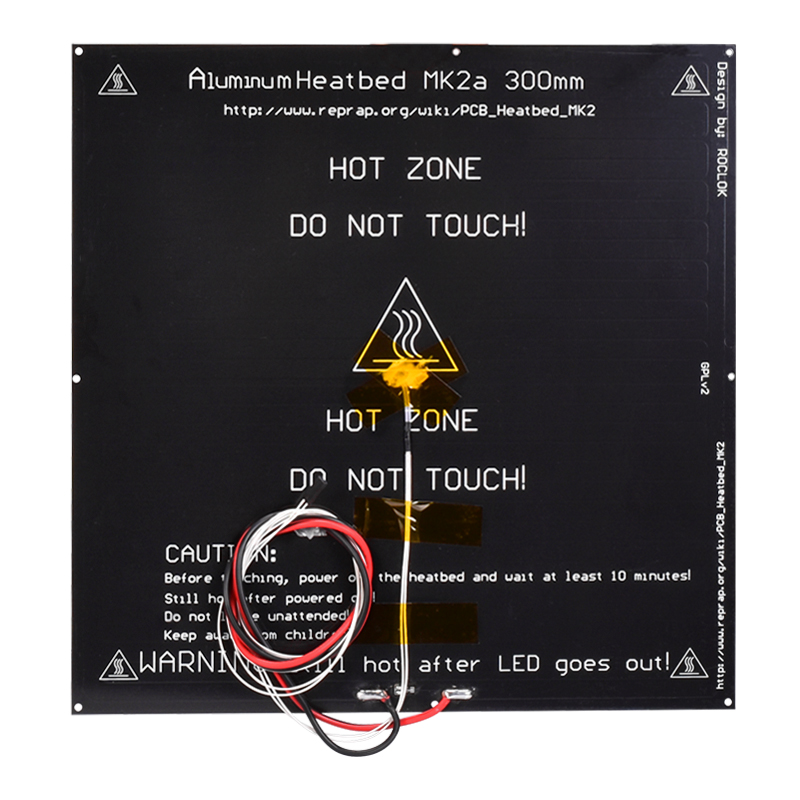 Plaque chauffante en aluminium MK2A MK2A 300*300*3mm noir 12 V 24 V pour rampes Mendel RepRap 1.4 pièces d'imprimante 3d lit chauffant