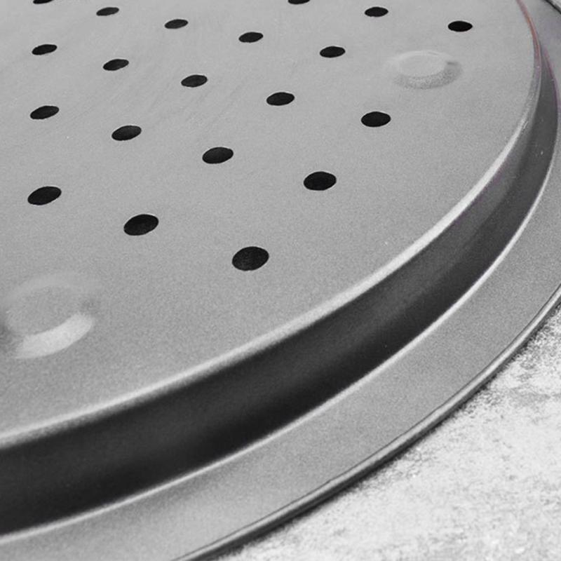 Acciaio al carbonio Antiaderente Pizza di Cottura Vassoio della Vaschetta 32 centimetri Piastra Pizza Piatti titolare Attrezzature E Accessori Da Forno Da Cucina di Casa Strumenti di Cottura Accessori Nero