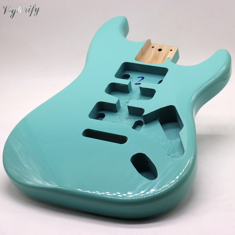 red, light green, sunburst color ST guitar body poplar wood ST guitar barrel