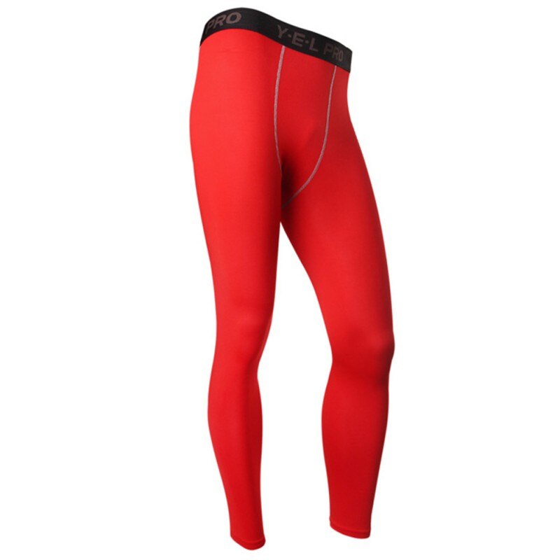 Elastisk bomuld stramme lange joggers legging slim fitness efterår afslappet mænd kompressionsbukser sportsbukser: Rød / S