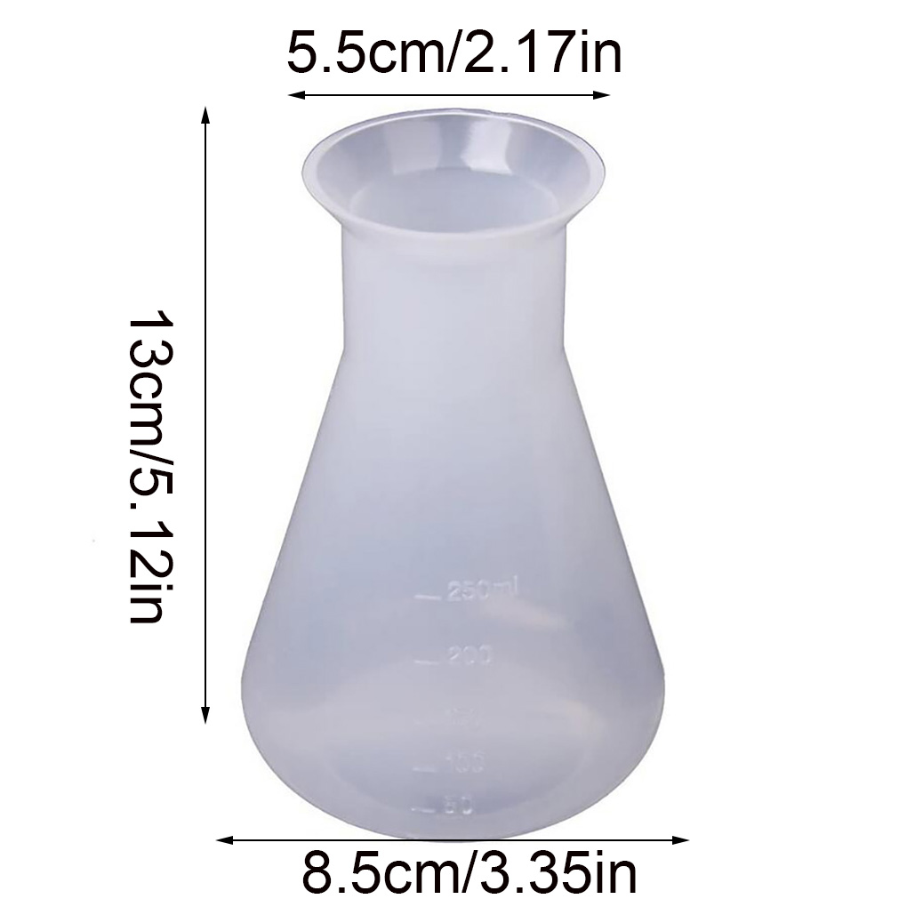 Lab Plastic Conical Flask Transparent Scaled Laboratory Measurement Beaker Measurement Cup Supplies