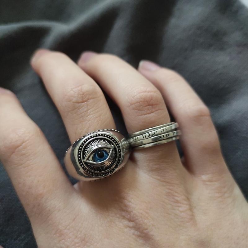 Anillo de dedo índice de ojo de demonio para hombre, joyería de , Hip Hop, gótico, Punk,