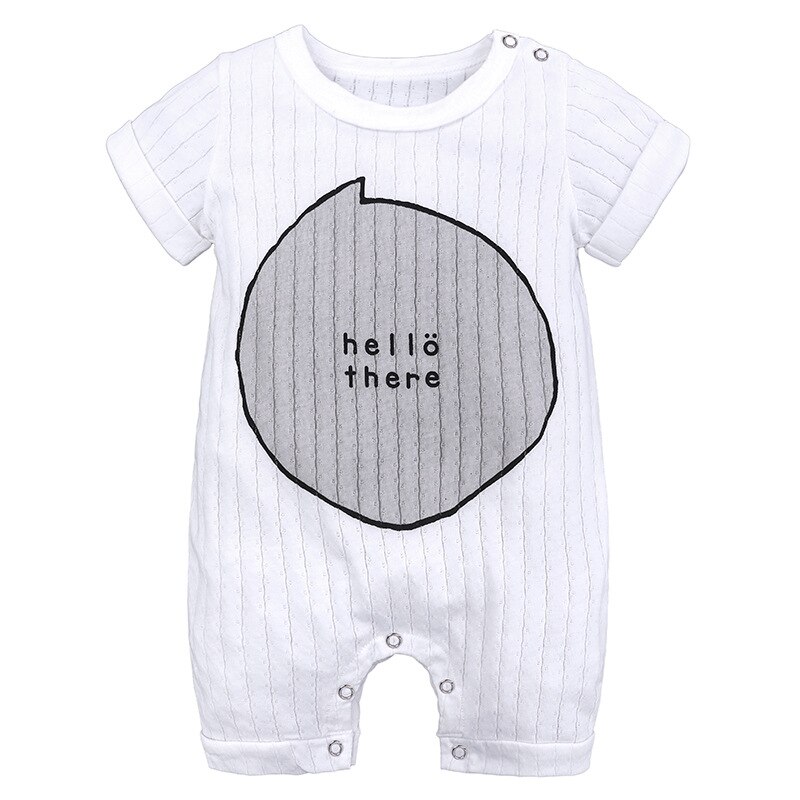 Newborn Baby Boy Girl Clothes 0 3 Month Summer Cotton Short Sleeve O-neck Infant Boys Romper Jumpsuit Toddler Baby Clothing: black / 80