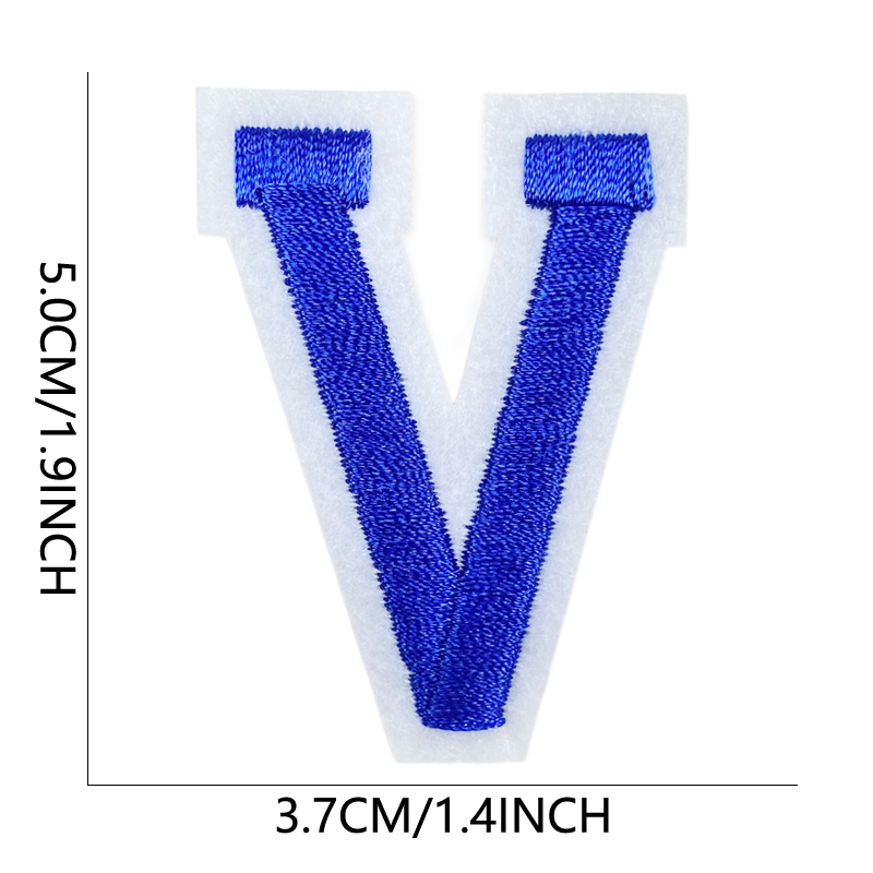 Parches para planchar con letras bordadas azules Para Ropa Mochila Parches Para Naszywki Letras alfabeto coser Bordadas Adhesivas Ropa
