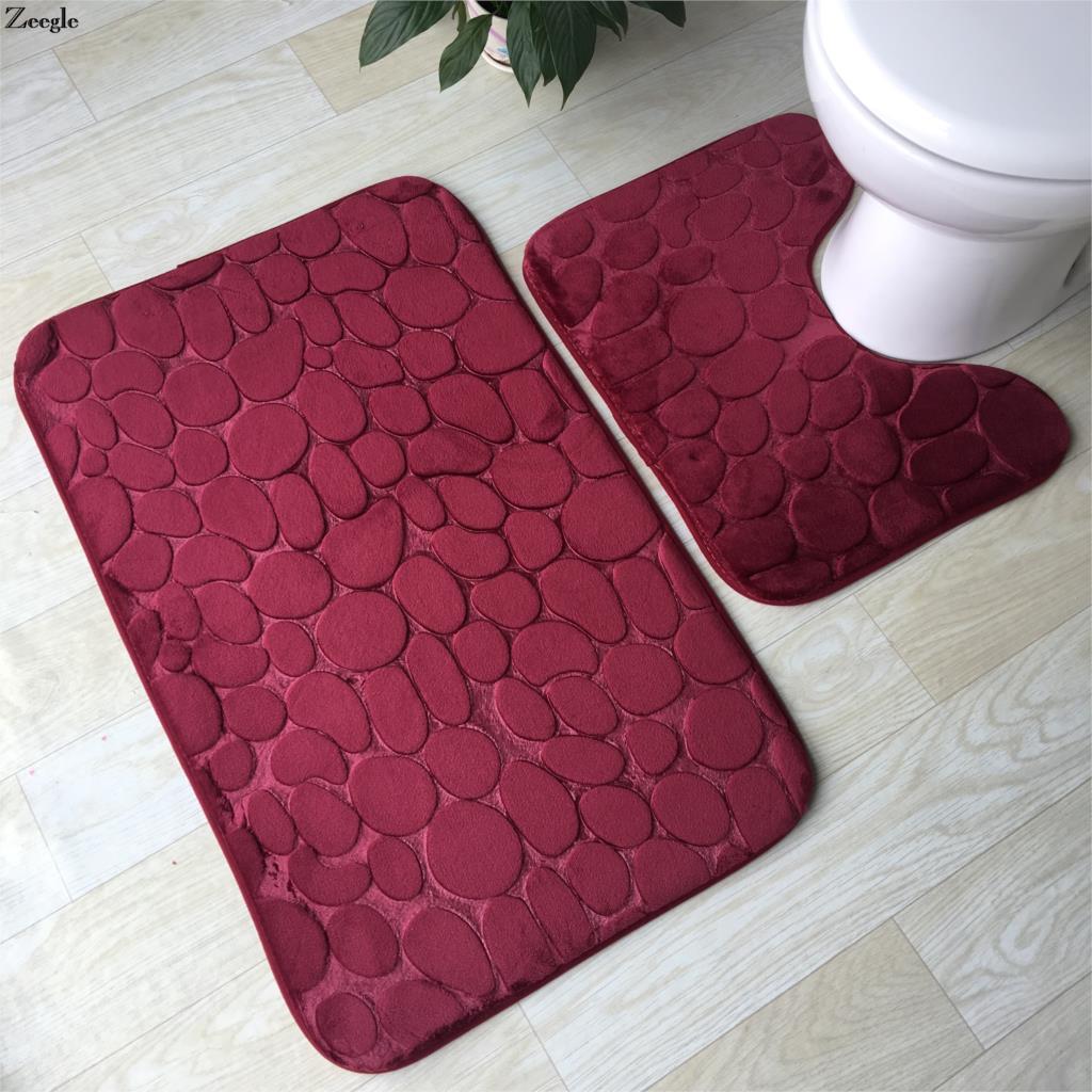 Zeegle Bathroom Mat Set Microfiber Carpet For Bathroom Toilet Lid Cover Bath Mat for Home Decoration Absorbent Bathroom Rugs Set