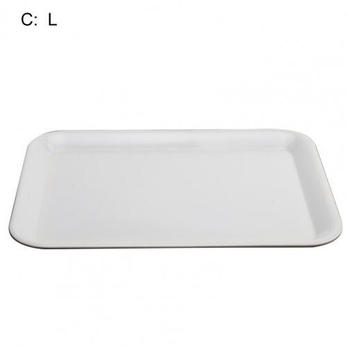 Bandeja de plástico blanca para servir, bandejas decorativas apilables fáciles de usar, creativas, delicadas, para el hogar, para almacenamiento de ensaladas: C L