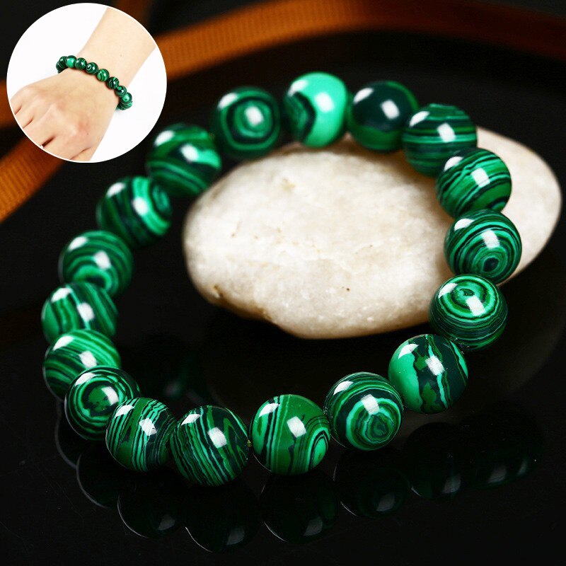 Groene malachiet herenarmbanden & armband voor dames kristallen bedelarmband boeddhistische kralen verjaardag