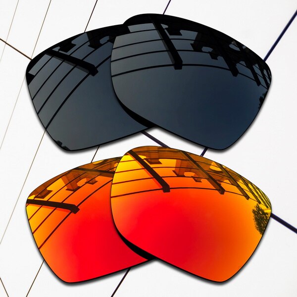Lunettes de soleil polarisées de remplacement, , verres polarisés pour lunettes de soleil Oakley, différentes couleurs: Black and Fire Red