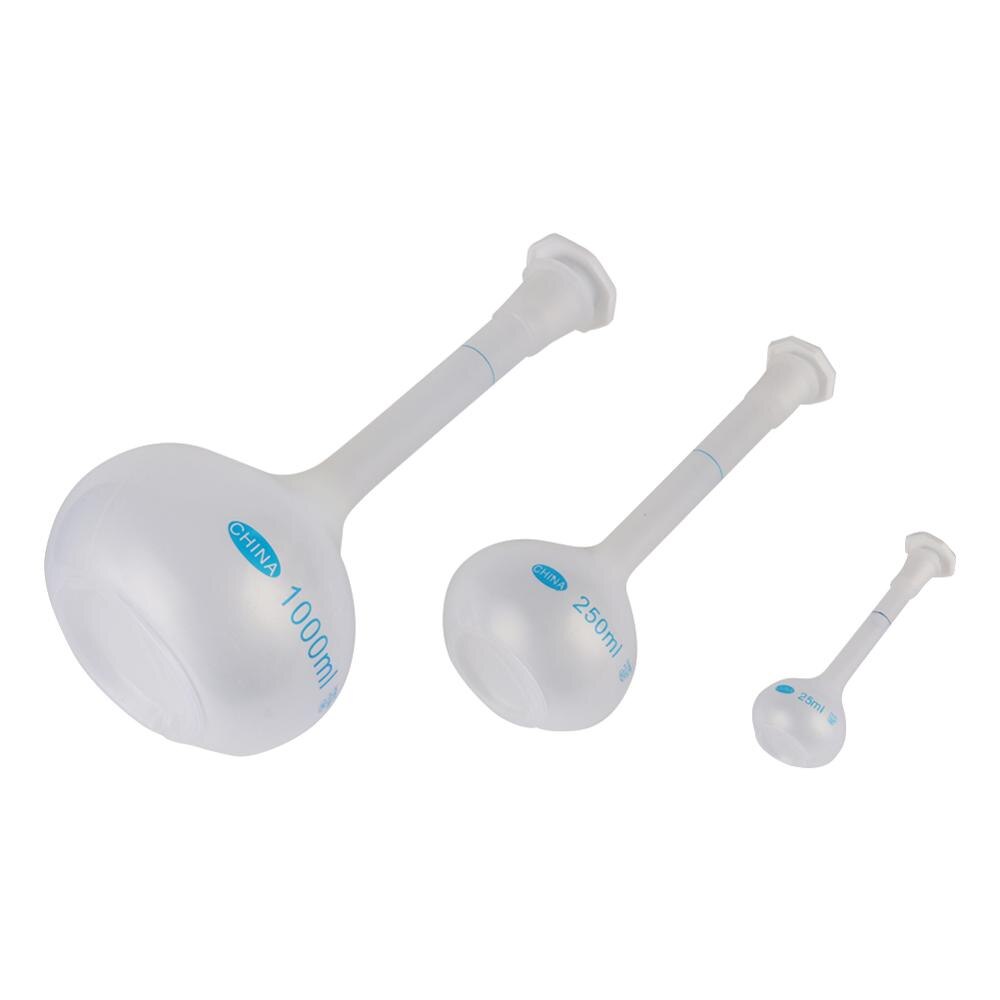 Laboratorium szkolne wazon plastikowy kształt kolba pomiarowa z korkiem precyzyjny trwały długi szyi wolumetryczny trwały instrument eksperymentalny