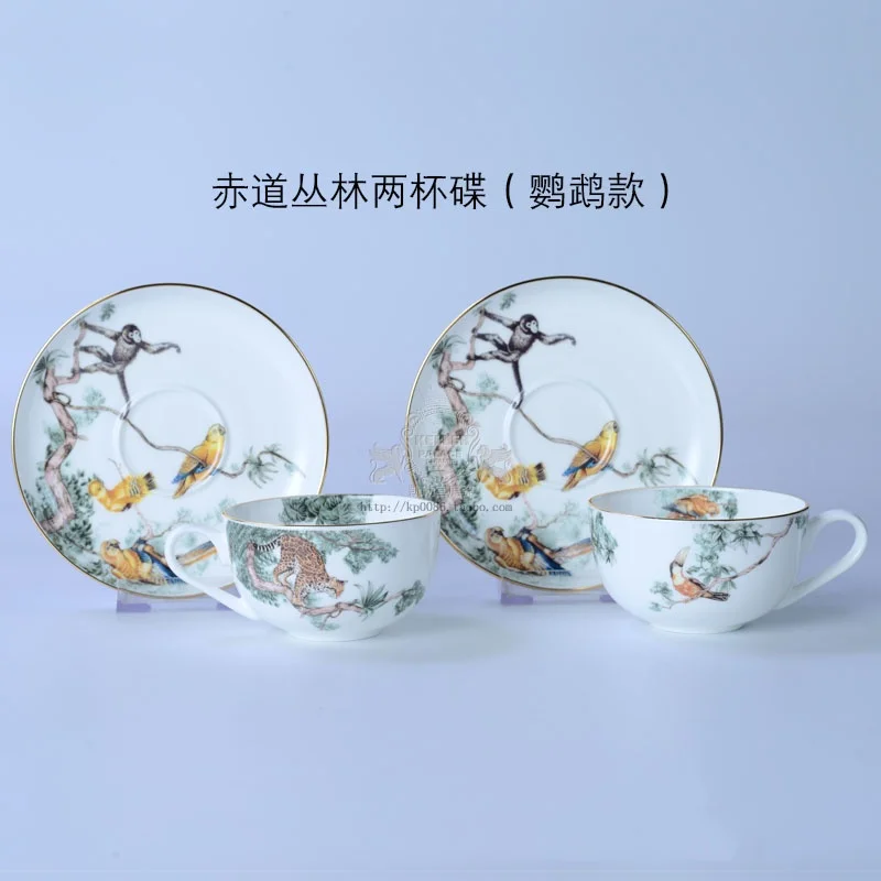 Juegos de platos de cocina, juego de tazas, cuenco, cuchara, platos de cena, taza, plato de postre, juegos de platos y platos de animales del bosque lluvioso