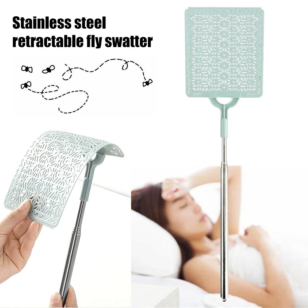Matamoscas casero Flexible extensible portátil tipo Manual de jardín de PE con mango largo Swat verano Anti insectos Control de plagas