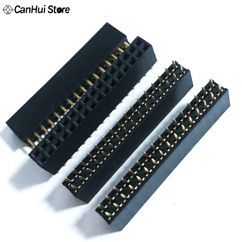 10Pcs 32 Pins Double Row 2x16 2*16 p 32P Ways 2.54mm Spacing Female Pin Header Connector PTH Header Female Header Connector PCB