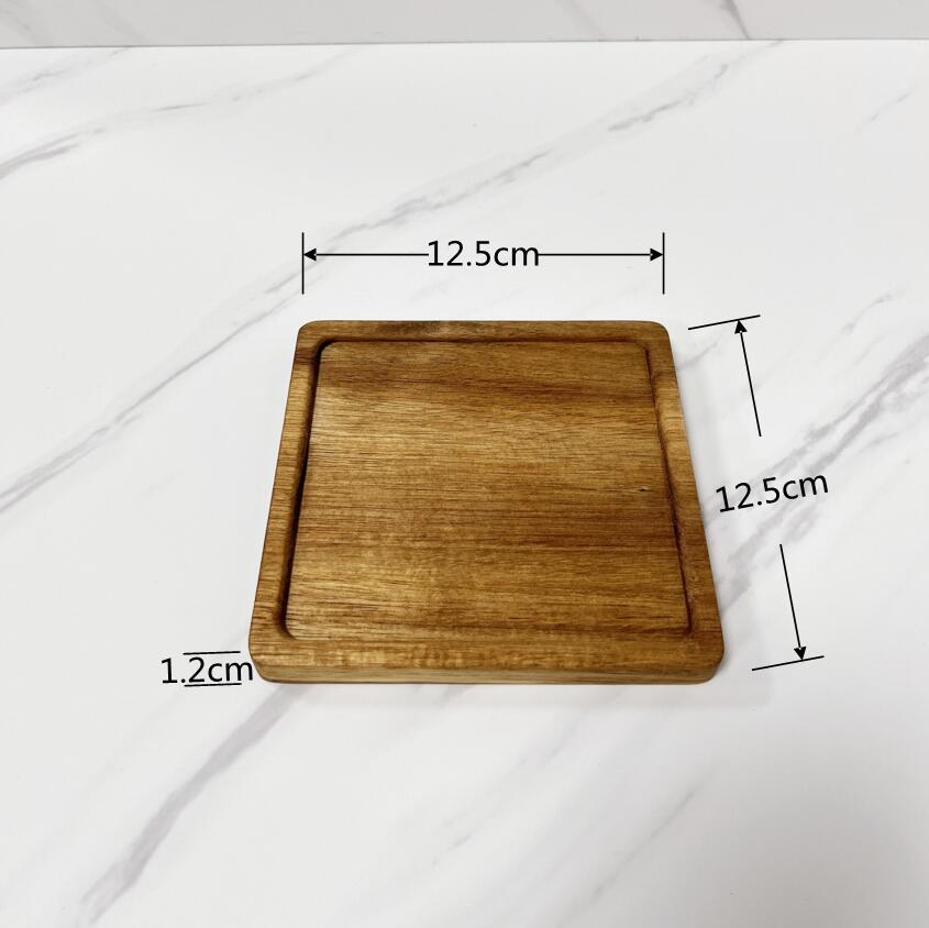 6.5/8.5/10/11 inch solid wood plate fruit plates For home kitchen supplies dessert cake stand Plates for food storage tray: S - Acacia Wood