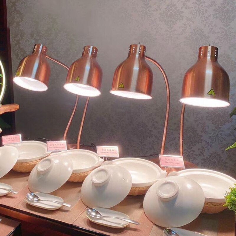 Heating Lamp Single Head Buffet Food Holding Cabinet Heating Barbecue Display Lamp Hanging Single Head 220V OEN PIECE LP