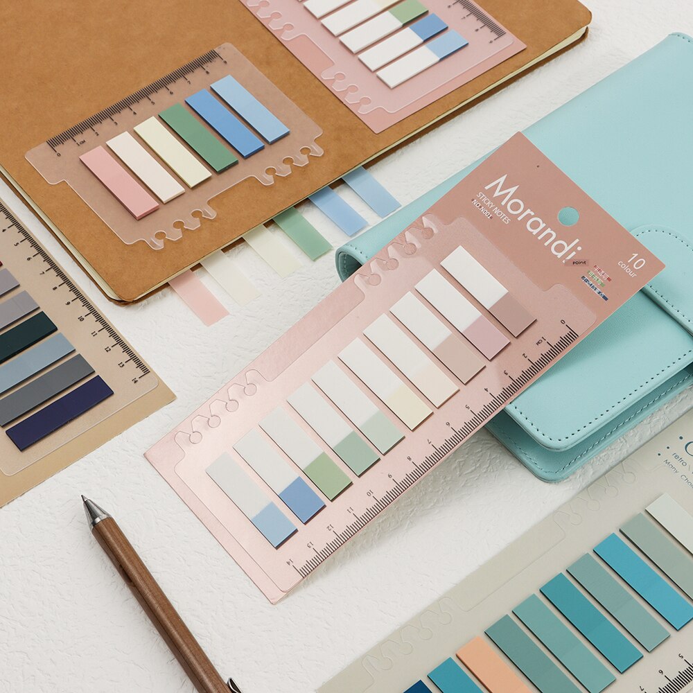 60/120/200pcs Solid Color Planner Stickers Index Bookmark Novelty Notes Memo Pad Loose-leaf Sticker Bookmark Page Sticker