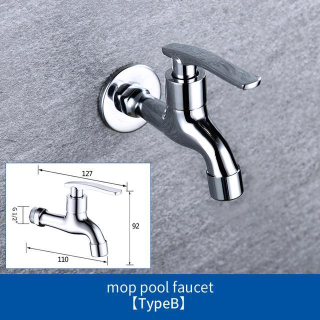 Outdoor Garden Faucet Tap Washing Machine Faucet Brass Kitchen Bathroom Sink Tap Mop Pool Water Taps: Type B