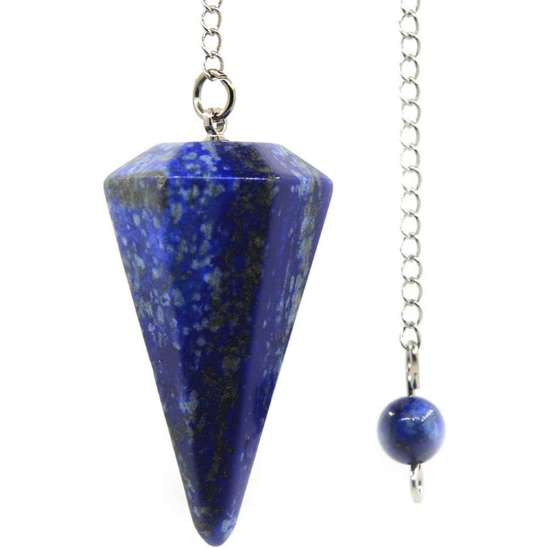 Pedra natural quartzo ágata pingente reiki cura cone ametista charme pêndulo pingentes para adivinhação radiestesia reiki cristais: Dourado