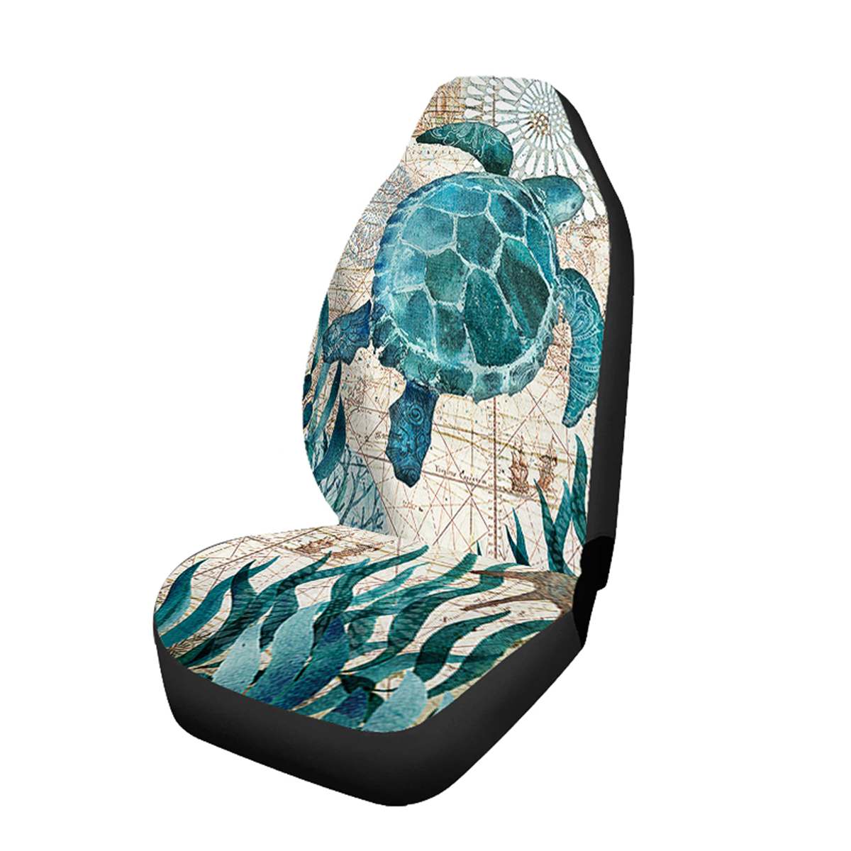 Universal 3D Animal Printing Front Car Seat Cover Protector for SUV Car Seat Protector Seat Cushion Full Cover For Most Car: 1pc Tortoise