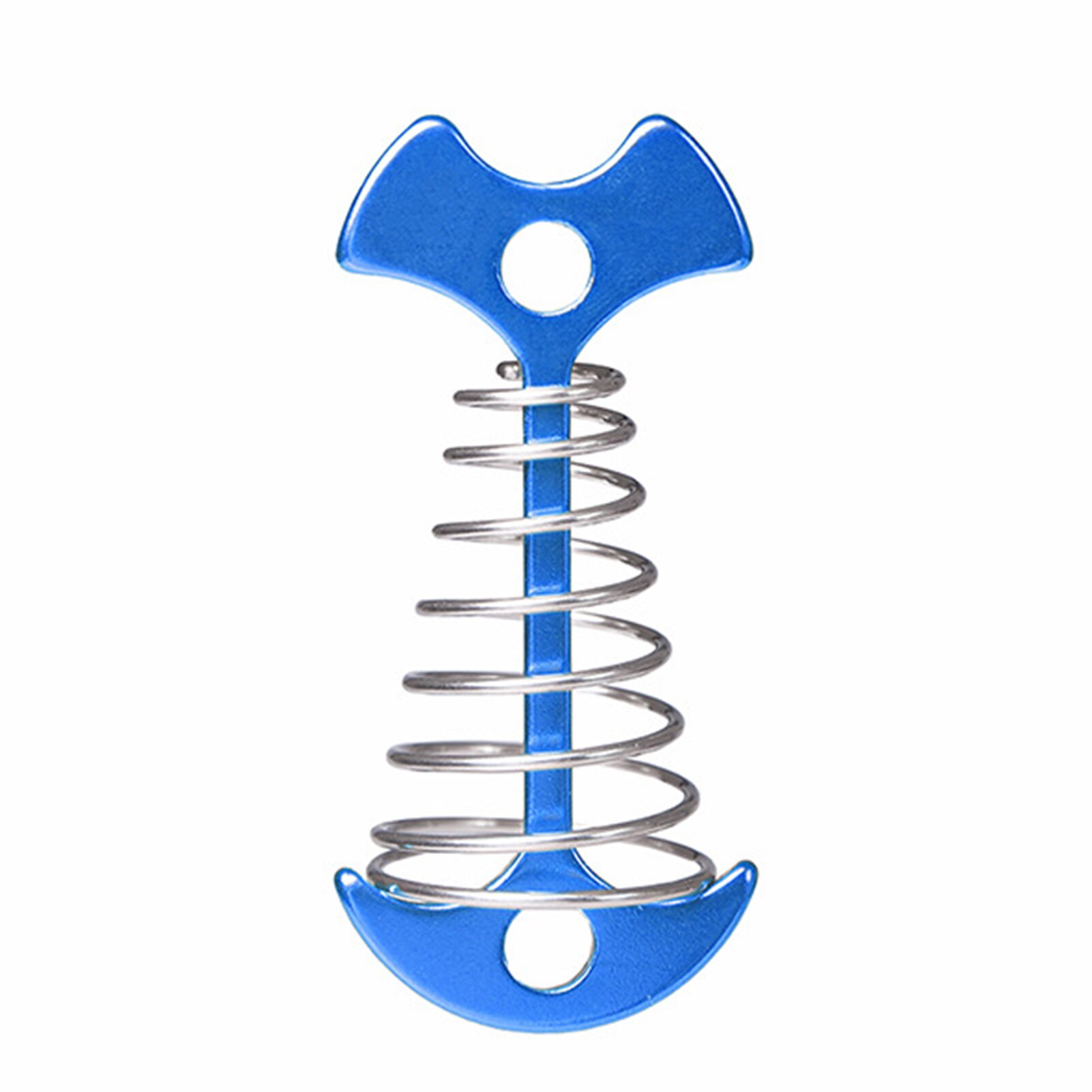 Tent Floor Nail Fish Bone Shape Spring Deck Hook Aluminum Alloy Nail Outdoor Camping Accessory Nails Fasteners: Blue