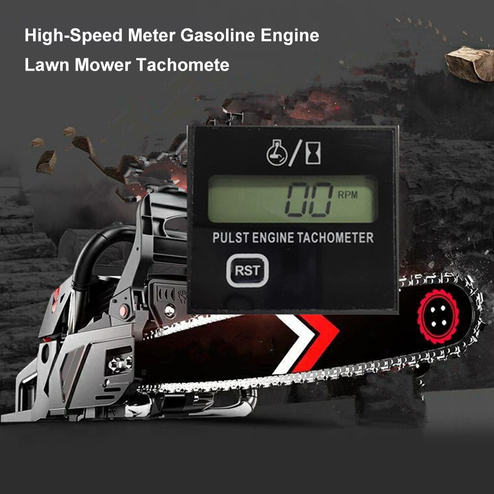Motorcycle Chainsaw High Tachometer Gasoline Engine Lawn Digital Display Inductive Pulse Speed Tachometer