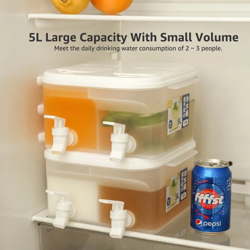 Jug With Tap Cold Water Container Bottle Tap Dispenser Kettle Lemonade WithTap Dispenser for Beverage Cold Water Jug Cold Kettle
