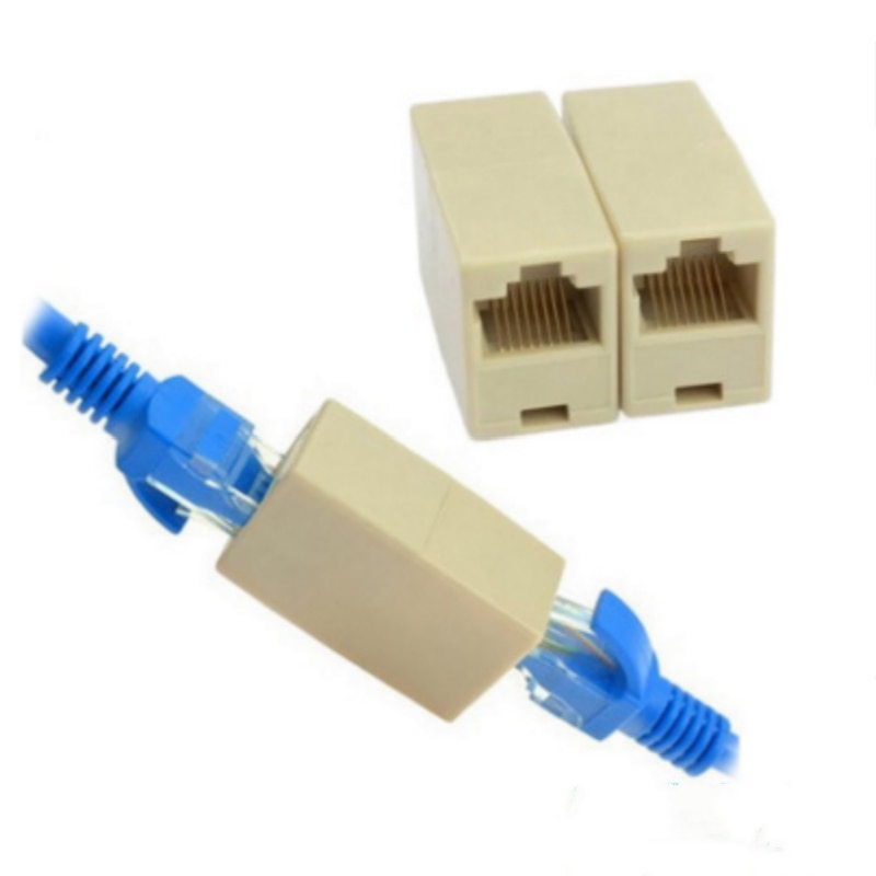 10pcs RJ45 Cat5 8P8C Socket Extender Connector Coupler RJ45 CAT 5 5E 6 6a Network Ethernet Straight Head for Extension LAN Cable