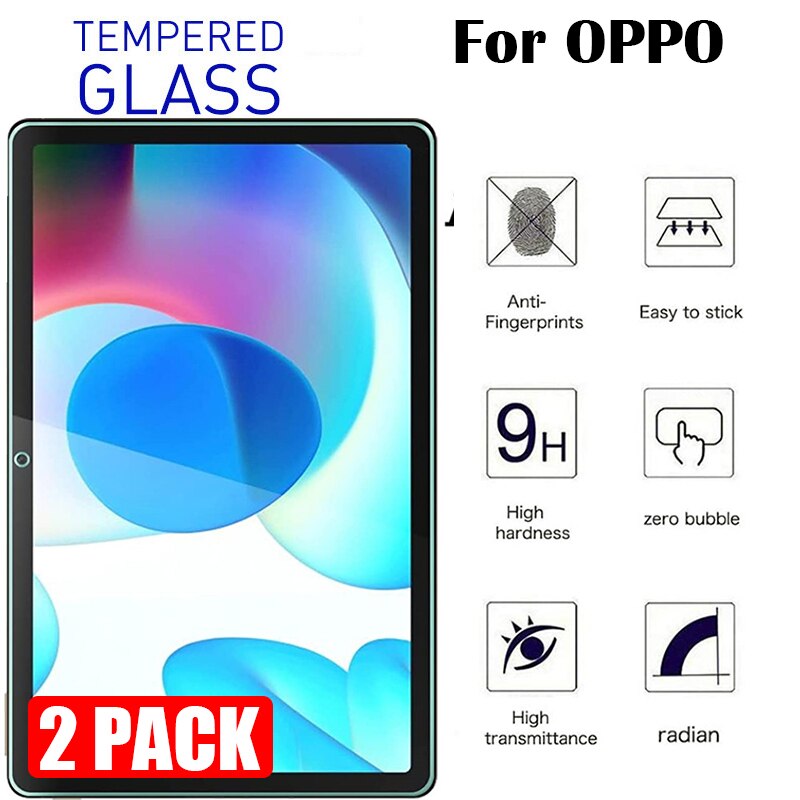 Tablet Case for Realme Pad 10.4 inch RMP2102 RMP2103 Leather 360 Smart Case Cover for Tablet OPPO Pad 11 2022 Funda: 2pcs Tempered Glass / for Oppo Pad 11 2022