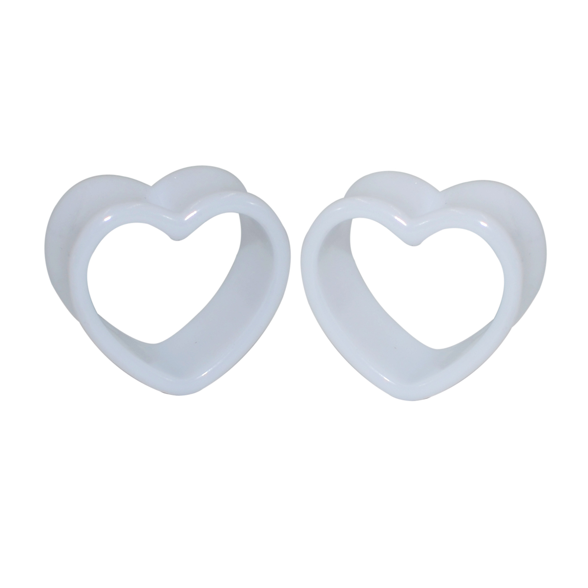 Acrylic Love Black White Heart shaped Hollow Transparent Ear Gauge Piercing Clear Ear Tunnel Ear Expander 4mm-25mm: Silver / Gold-color