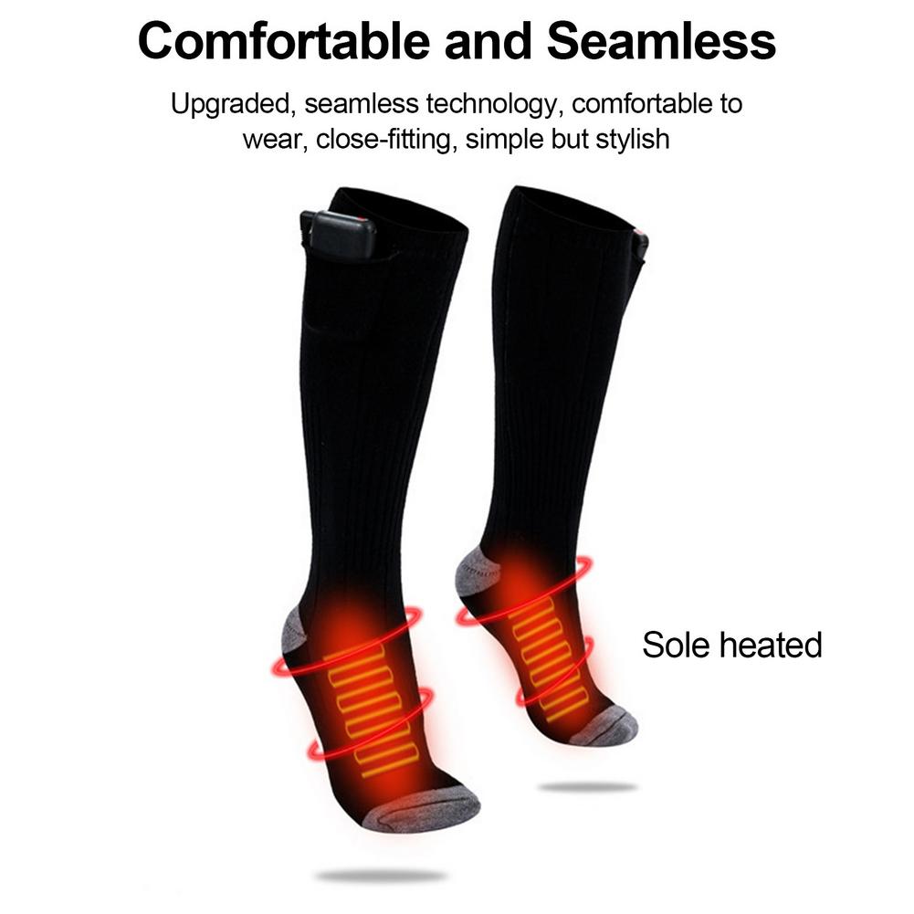 Heated Socks - 2000mAh Battery - 3 Temperature Settings - Unisex Carbon Fiber Heating