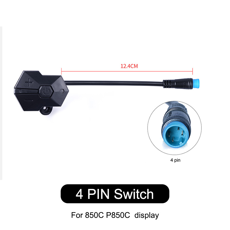 Elektrische Fiets 850C P850C Display Schakelaar Controller Verlengkabel Voor Bafang BBS01 BBS02 Bbshd Mid Drive Ebike Motor Accessoire: Switch 12.4cm