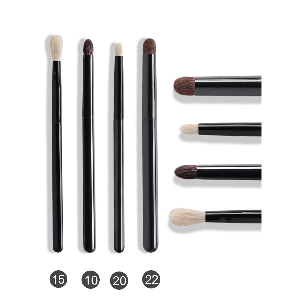OVW Natural Goat Hair Face Cosmetic Kit Eye Makeup Brushes Set Black Wood Handle pinceaux maquillage poils naturel: DLH10152022