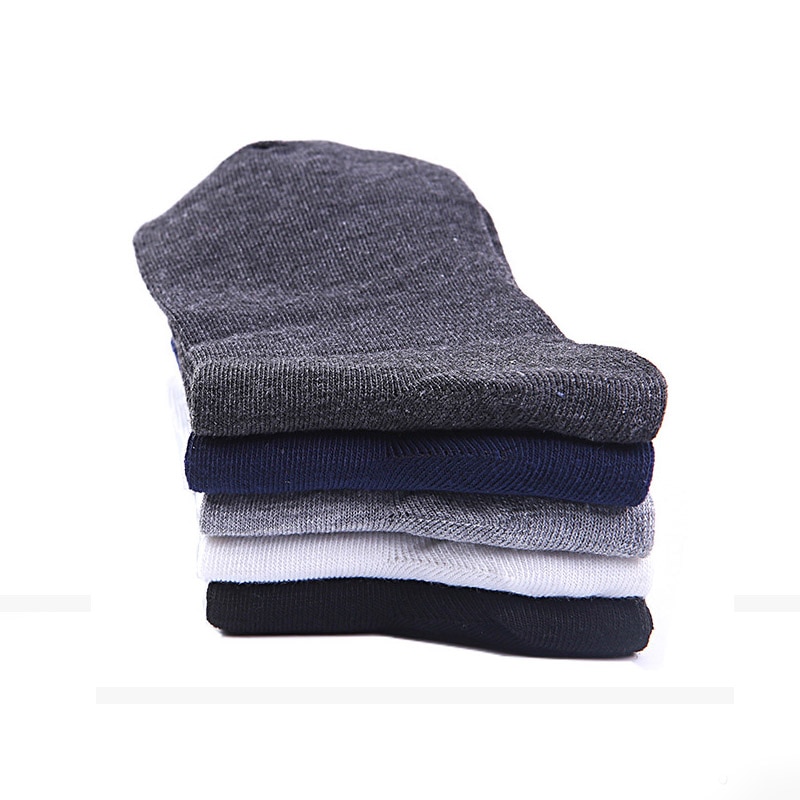 Brand 5 Pairs Nano Silver Cotton Socks Casual Crew Socks Anti-Bacterial Deodorant Autumn Winter Men&#39;s Socks