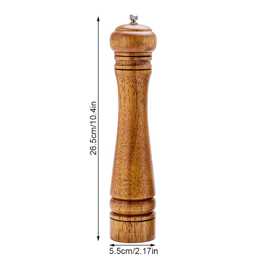 Pepper Mills Solid Wood Pepper Mill with Strong Adjustable Ceramic Grinder Salt Mills 5/ 8/10/ Kitchen Accessories Tools: 10 inch