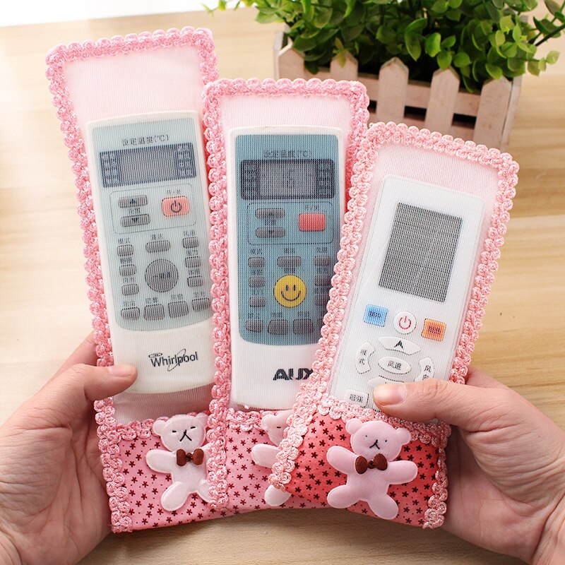 1 Pcs Remote Control Protector Home Storage remote Dust Bag Case Remote Control Cover Clear lace Video TV Air Conditioner