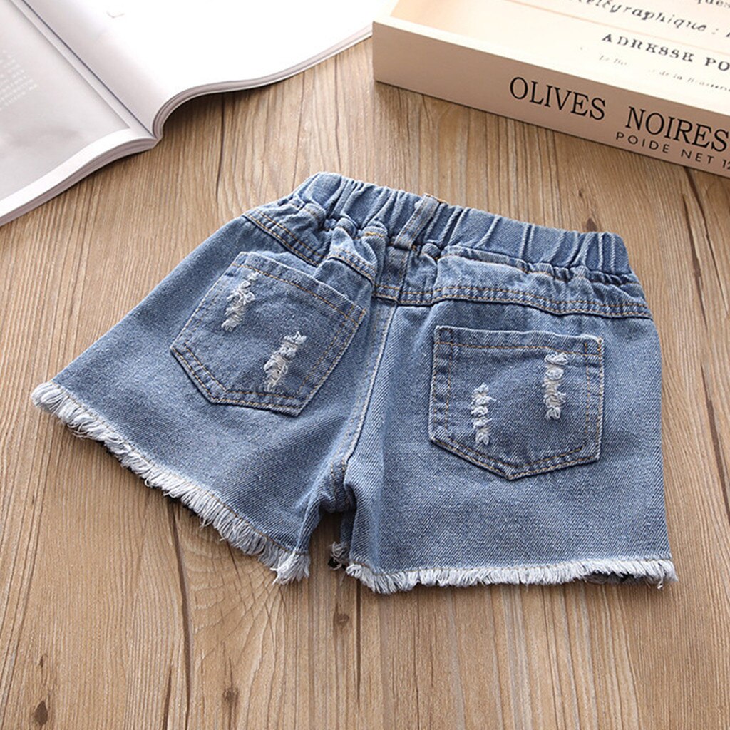 Kleinkind Kinder Baby Mädchen Kleidung Fischernetz Loch Demin Shorts Kurze Jeans Hosen Kinder Hosen für Baby Jungen Hosen neue
