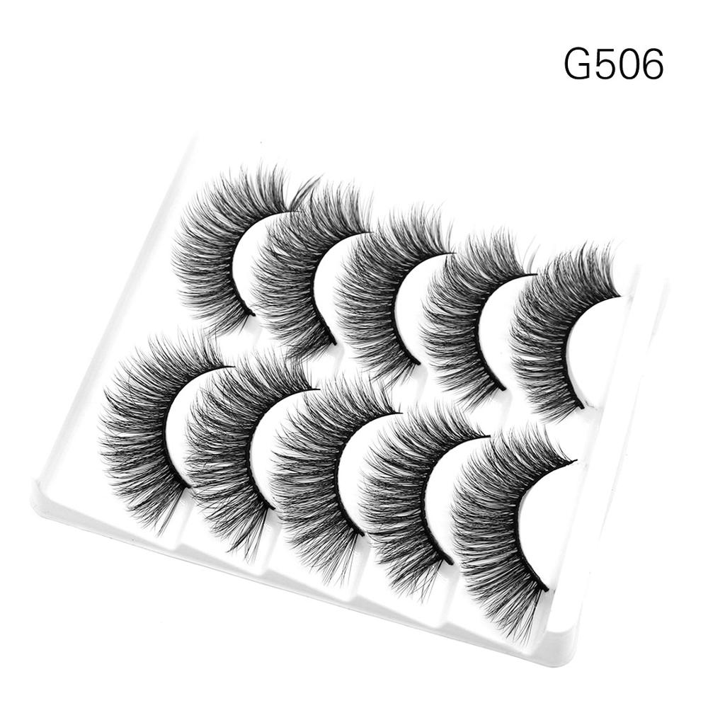 5 Pairs Dramatic Mink Lash Soft Light Weight Long Eyelashes Beauty Makeup Full Strip Lashes Crisscross Volume False Eyelash: SM-G506