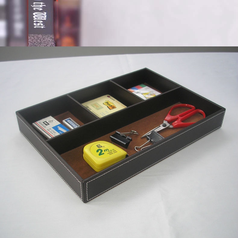 12X8 "bois bois cuir bureau papeterie accessoires stylo porte-plateau organisateur boîte case marron 299B