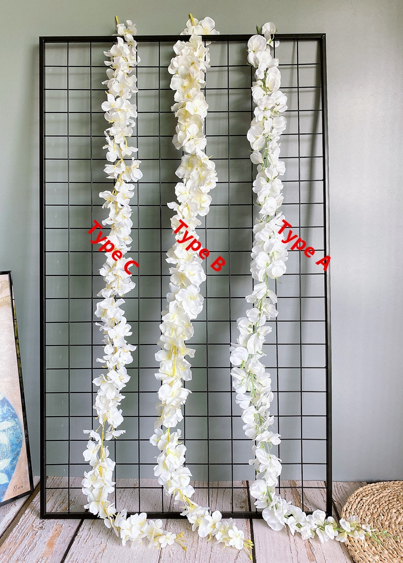 120cm długi sztuczny Wisteria kwiat winorośli jedwabiu hortensja rattan DIY ślub urodziny strona dekoracji ściany tło kwiaty
