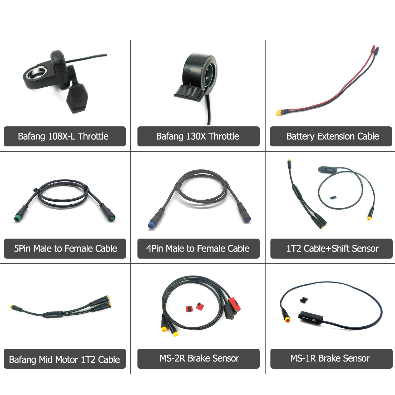 Electric E Bicycle Bike Parts BAFANG Mid Drive Motor Accessories Half Twist Thumb Finger Accelerator Throttle Programming Cabl
