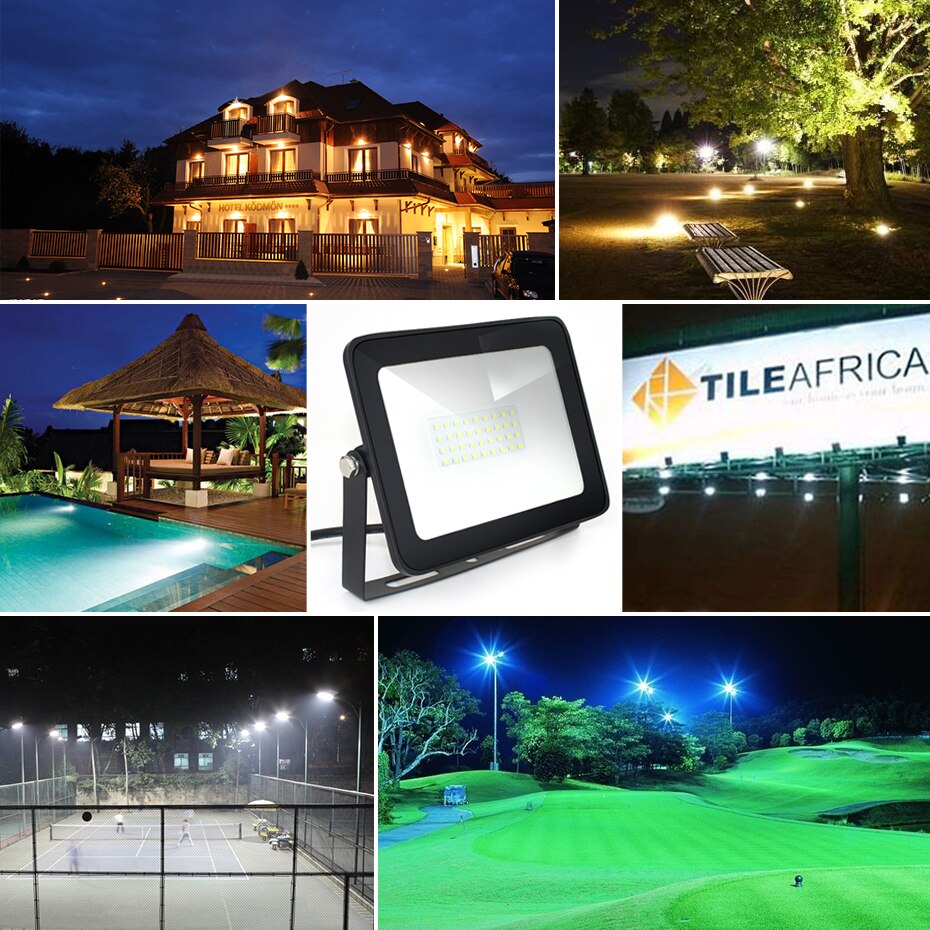 LED Flood Light 10W 30W 50W 100W 150W Floodlight LED Spotlight Outdoor Lighting Projector Reflector Wall Lamp 220V Garden Square