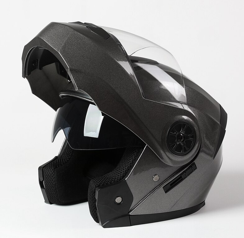 Flip up dobbel linse motorsykkelhjelm modulær motocross helhjelmer casco moto capacete casque