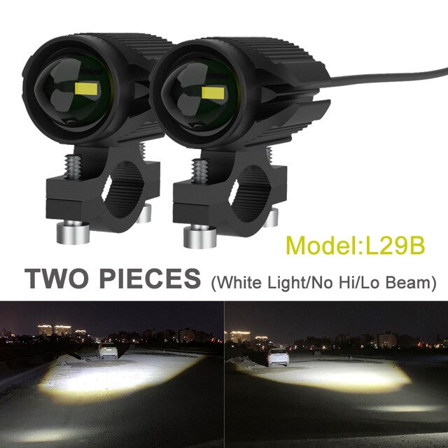 15W Tri-Model Kleur Motorfiets Led Koplamp Extra Styling Licht Accessoire Projector Lens Auto Rijden Spot Fog Drl suv: 2pcs L29B