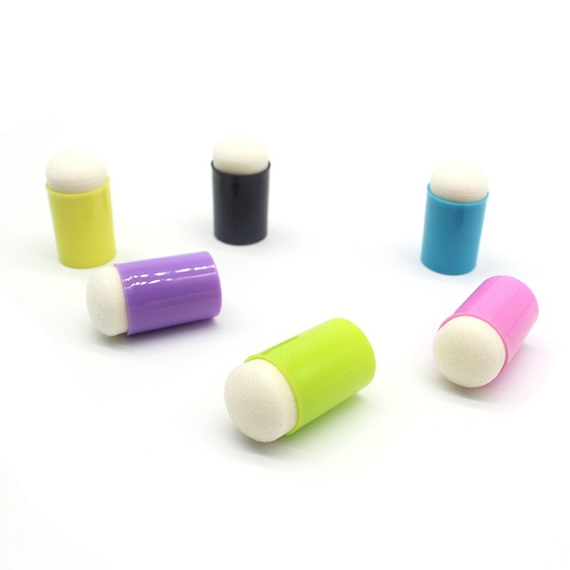 10Pcs Finger Sponge Daubers Painting Ink Pad Stamping Brush Craft Case Art Tool with Box Scrapbooking DIY Crafts